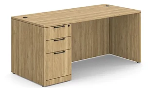 Stand-Alone Single Pedestal Desks WFB Designs 48in x 24in Single Pedestal Desk