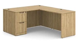 L Shaped Single Pedestal Desks WFB Designs 60in W x 72in D Single Pedestal L-Desk 