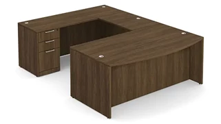 U Shaped Double Pedestal Desks WFB Designs 66in W x 107in D Double Pedestal Bow Front U-Desk