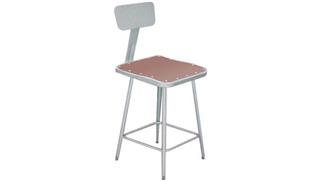 Kitchen Stools National Public Seating 24in H Square Stool with Backrest