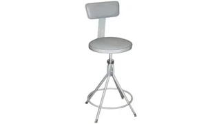 Kitchen Stools National Public Seating 24in-28in Adjustable Height Swivel Stool with Backrest