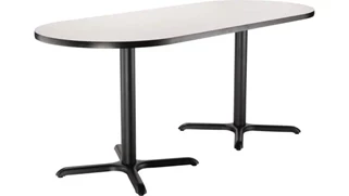 Cafeteria Tables National Public Seating 30in W x 6ft D x 30in H Racetrack - X Base Café Table