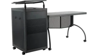 Stand-Alone Single Pedestal Desks National Public Seating Teachers WorkPod Desk and Lectern Kit