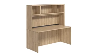 Stand-Alone Desks with Hutch PBD Furniture Desk Shell 71in x 36in Laminate with Open Hutch