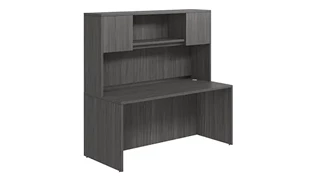 Stand-Alone Desks with Hutch PBD Furniture Desk Shell 66in x 24in Laminate with 2-Door Wood Hutch