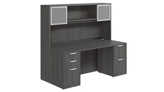 Stand-Alone Desks with Hutch PBD Furniture Desk 60in W x 24in D with 2 and 3 Drawer Pedestals