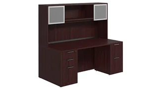 Stand-Alone Desks with Hutch PBD Furniture Desk 71in W x 24in D with 2 and 3 Drawer Pedestals