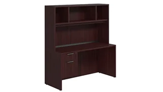 Stand-Alone Desks with Hutch PBD Furniture Desk 71in W x 24in D with 1 Hanging Pedestal and Open Hutch