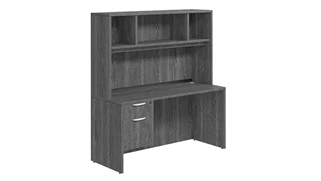 Stand-Alone Desks with Hutch PBD Furniture Desk 71in W x 30in D with 1 Hanging Pedestal and Open Hutch