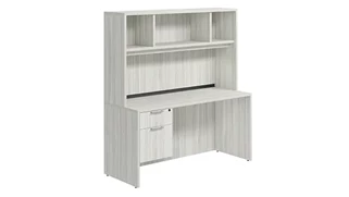 Stand-Alone Desks with Hutch PBD Furniture Desk 71in W x 36in D with 1 Hanging Pedestal and Open Hutch