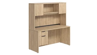 Stand-Alone Desks with Hutch PBD Furniture Desk 66in W x 24in D with Hanging Pedestal and Hutch