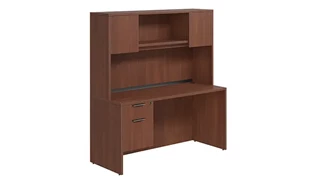 Stand-Alone Desks with Hutch PBD Furniture Desk 71in W x 24in D with Hanging Pedestal and Hutch
