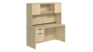 Stand-Alone Desks with Hutch PBD Furniture Desk 71in W x 36in D with Hanging Pedestal and Hutch
