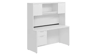 Stand-Alone Desks with Hutch PBD Furniture Desk 60in W x 24in D with Hanging Pedestal and Hutch