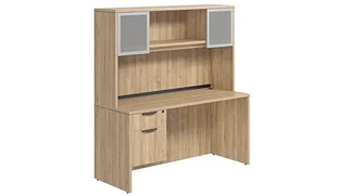 Stand-Alone Desks with Hutch PBD Furniture Desk 66in W x 30in D with Hanging Pedestal and Hutch