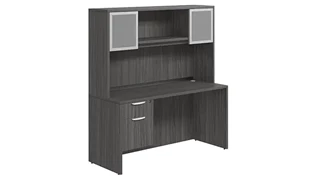 Stand-Alone Desks with Hutch PBD Furniture Desk 71in W x 36in D with Hanging Pedestal and Hutch