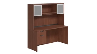 Stand-Alone Desks with Hutch PBD Furniture Desk 71in W x 30in D with Hanging Pedestal and Hutch