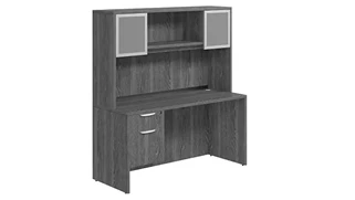 Stand-Alone Desks with Hutch PBD Furniture Desk 66in W x 24in D with Hanging Pedestal and Hutch