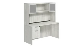 Stand-Alone Desks with Hutch PBD Furniture Desk 71in W x 24in D with Hanging Pedestal and Hutch