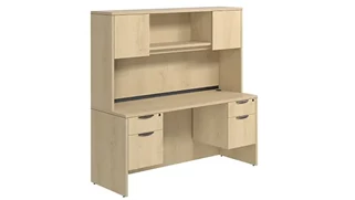 Stand-Alone Desks with Hutch PBD Furniture Desk 66in W x 24in D with Double Hanging Pedestals and Hutch