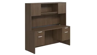 Stand-Alone Desks with Hutch PBD Furniture Desk 71in W x 24in D with Double Hanging Pedestals and Hutch