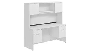 Stand-Alone Desks with Hutch PBD Furniture Desk 71in W x 30in D with Double Hanging Pedestals and Hutch