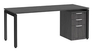 Stand-Alone Single Pedestal Desks PBD Furniture Desk 66in W x 30in D with 3 Drawer Mobile Pedestal