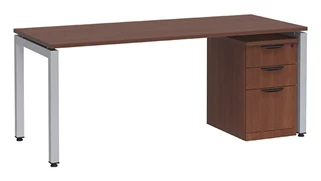 Stand-Alone Single Pedestal Desks PBD Furniture Desk 60in W x 30in D with 3 Drawer Mobile Pedestal
