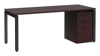 Stand-Alone Single Pedestal Desks PBD Furniture Desk 72in W x 36in D with 3 Drawer Mobile Pedestal