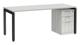 Stand-Alone Single Pedestal Desks PBD Furniture Desk 60in W x 24in D with 3 Drawer Mobile Pedestal