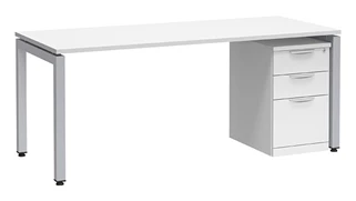 Stand-Alone Single Pedestal Desks PBD Furniture Desk 72in W x 24in D with 3 Drawer Mobile Pedestal