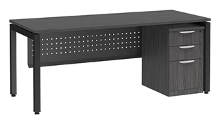 Stand-Alone Single Pedestal Desks PBD Furniture Desk 72in W x 36in D with 3 Drawer Mobile Pedestal and Modesty Panel
