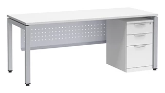 Stand-Alone Single Pedestal Desks PBD Furniture Desk 60in W x 30in D with 3 Drawer Mobile Pedestal and Modesty Panel