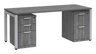 Stand-Alone Double Pedestal Desks PBD Furniture Desk 66in W x 30in D with 2 and 3 Drawer Mobile Pedestals
