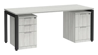 Stand-Alone Double Pedestal Desks PBD Furniture Desk 72in W x 30in D with 2 and 3 Drawer Mobile Pedestals