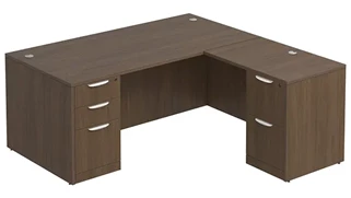 L Shaped Double Pedestal Desks PBD Furniture PL Series L-Shaped Desk 60in W x 72in D with 2 and 3 Drawer Pedestals