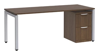 Stand-Alone Single Pedestal Desks PBD Furniture Desk 72in W x 30in D with 2 Drawer Mobile Pedestal