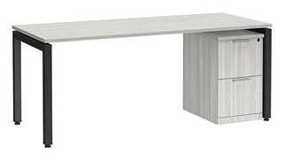 Stand-Alone Single Pedestal Desks PBD Furniture Desk 66in W x 30in D with 2 Drawer Mobile Pedestal