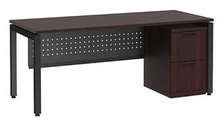 Stand-Alone Single Pedestal Desks PBD Furniture Desk 48in W x 30in D with 2 Drawer Mobile Pedestal and Modesty Panel