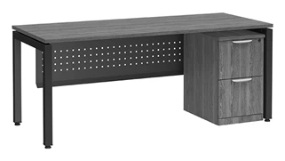 Stand-Alone Single Pedestal Desks PBD Furniture Desk 60in W x 24in D with 2 Drawer Mobile Pedestal and Modesty Panel