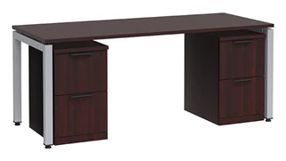 Stand-Alone Double Pedestal Desks PBD Furniture Desk 60in W x 30in D with Two 2 Drawer Mobile Pedestals