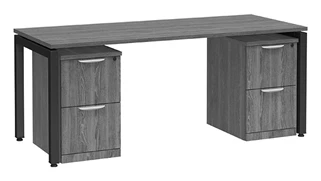Stand-Alone Double Pedestal Desks PBD Furniture Desk 72in W x 30in D with Two 2 Drawer Mobile Pedestals
