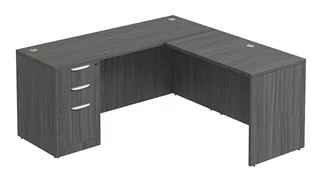 L Shaped Single Pedestal Desks PBD Furniture L-Desk 66in W x 66in D with 3 Drawer Pedestal