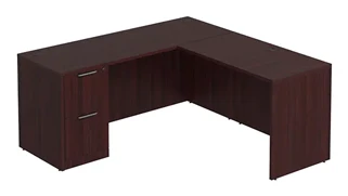 L Shaped Single Pedestal Desks PBD Furniture L-Desk 60in W x 72in D with 2 Drawer Pedestal