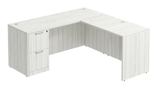 L Shaped Single Pedestal Desks PBD Furniture L-Desk 66in W x 66in D with 2 Drawer Pedestal