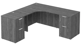 L Shaped Desk Shells PBD Furniture L-Desk Shell 71in W x 66in D with Double 2 Drawer Pedestals and Slim Depth