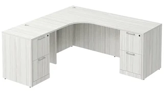 L Shaped Desk Shells PBD Furniture L-Desk Shell 71in W x 72in D with Double 2 Drawer Pedestals and Slim Depth