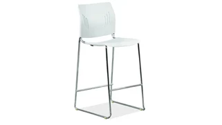 Counter Stools PBD Furniture Polyurethane Stool with Footrest & Chrome Base