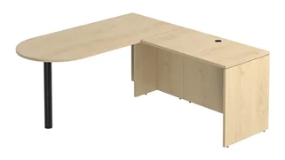L Shaped Desk Shells PBD Furniture L-Desk Shell 66in W x 72in D with Bullet