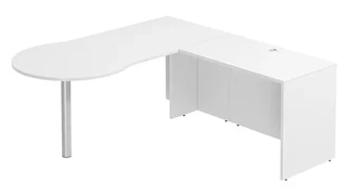 L Shaped Desk Shells PBD Furniture L-Desk Shell 71in W x 63in D with Bullet and Conference
